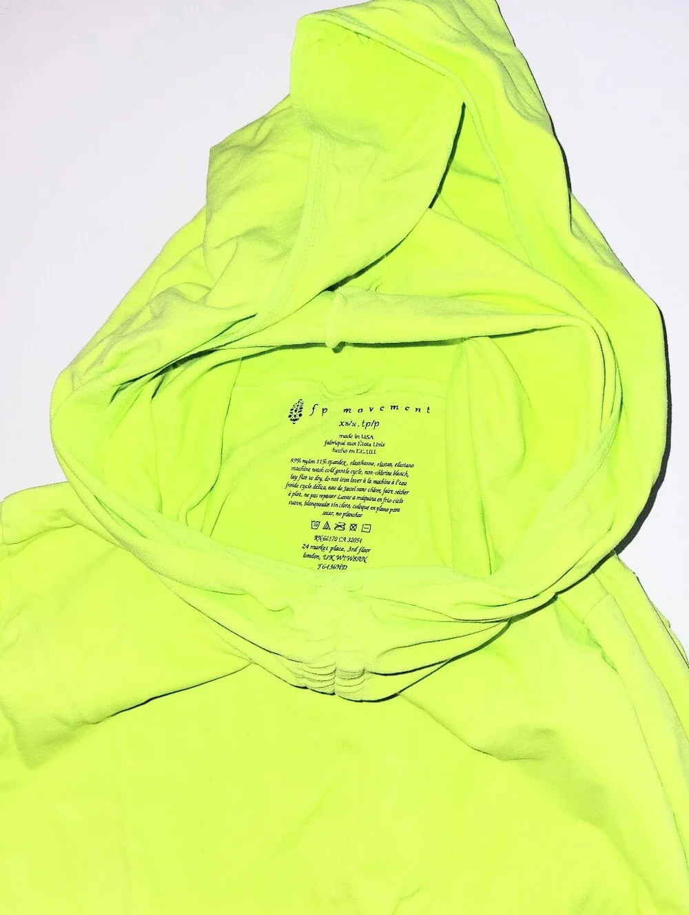 NWOT Free People Movement Good Karma Seamless Lightweight Hoodie XS/Small Neon
